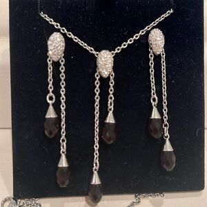 Swarovski Amethyst Dangle drop necklace and earrings